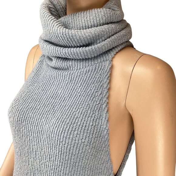 ASOS Design Womens Maxi Dress Size 6 NWOT Boucle Sleeveless Extreme Roll Blue - Picture 8 of 13